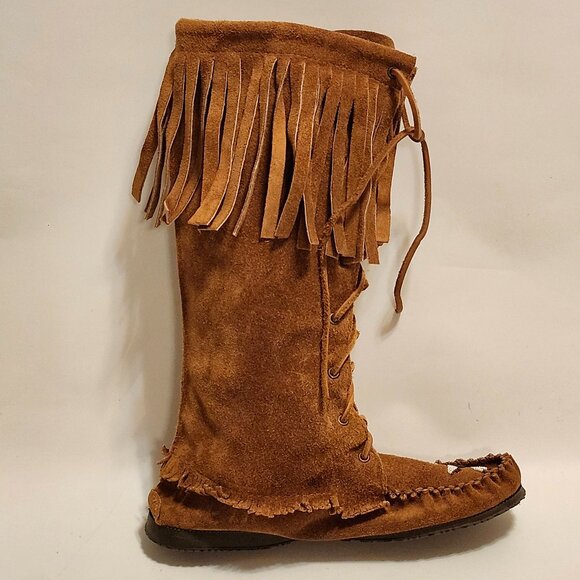 Laurentian Chief Tall Moccasin Boots Women's Size 8 Mukluks - Picture 5 of 10